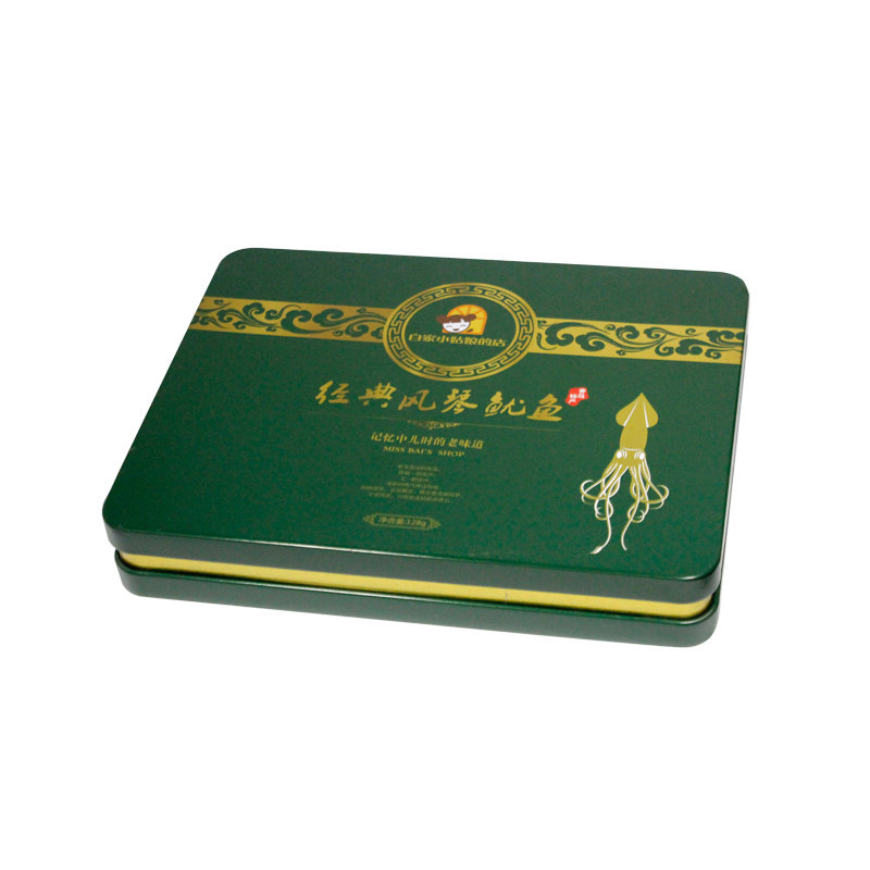 Wholesale Kitchen Food Grade Powder Square Storage Can Wooden Lid Coffee Tea Biscuit Tin Can