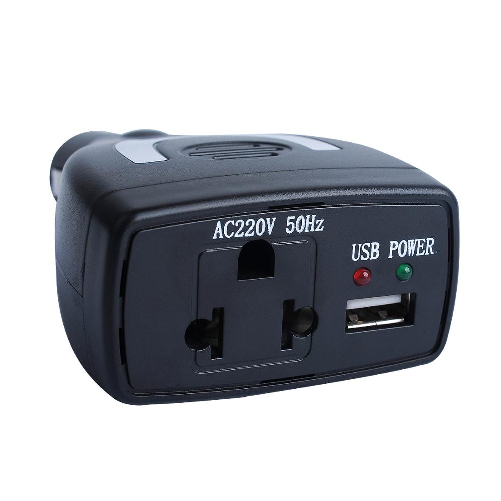 Компактный DC/AC 75W-200W AC 220V Выходной автомобильный инвертор с USB портом