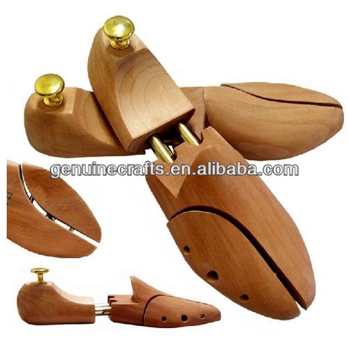 Lotus Shoe Tree носилки, разделенный Носок, металлическая ручка, золотой