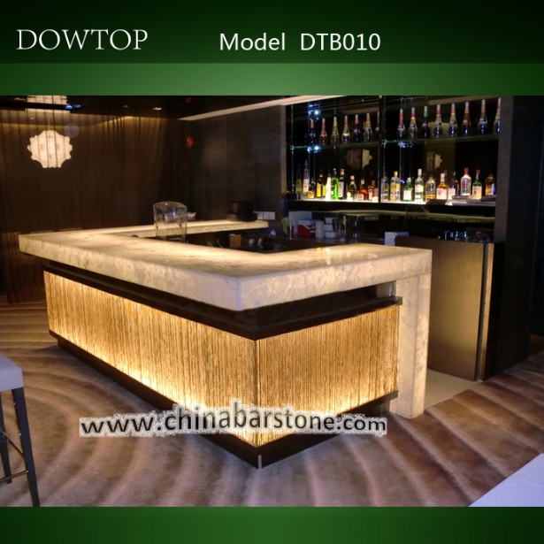 DTB010 современные светопрозрачные мрамора барная стойка со светодиодной подсветкой