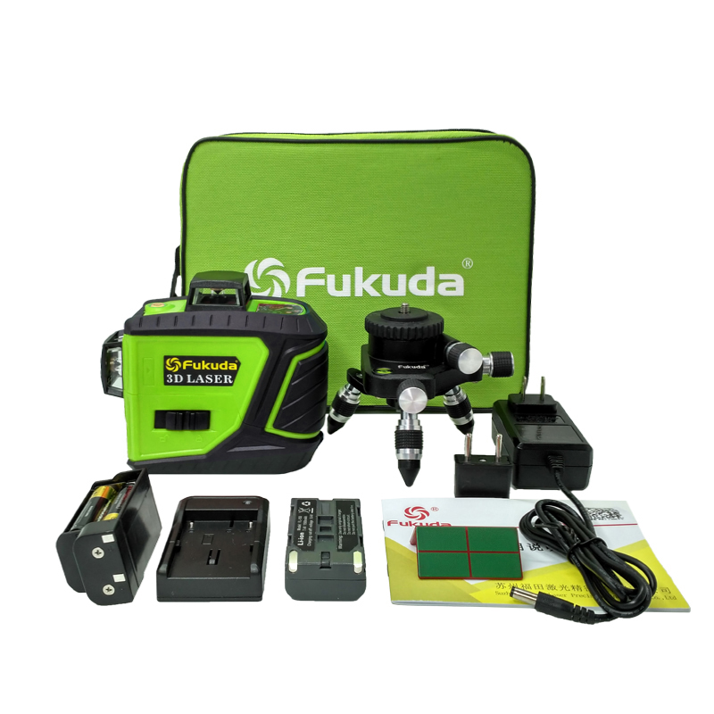 Fukuda MW-93T 360 градусов многоцелевой инструмент для выравнивания, недорогой крестообразный Зеленый 3d лазерный уровень