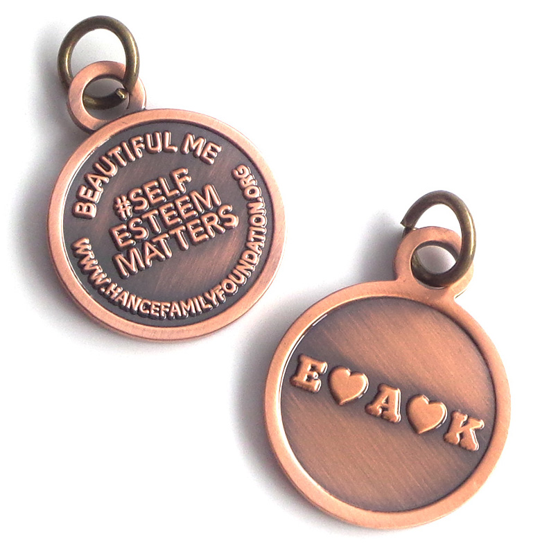Round Retro Oem Metal Jewelry Tags Custom Logo Metal Brass Jewelry Tag