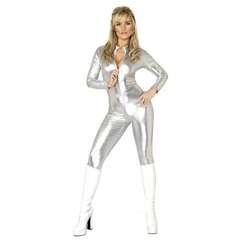 F620 ПВХ молния полный кожаный боди zentai латексный костюм кошки для женщин