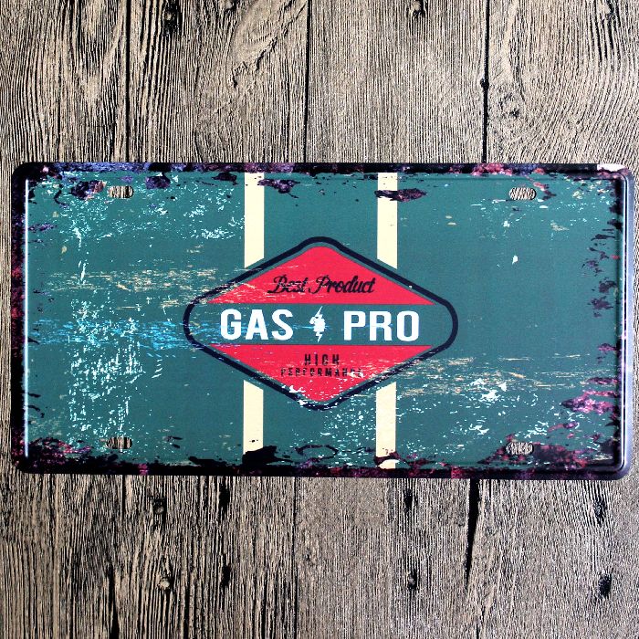 Gas Pro Ностальгический ретро тисненый автомобильный номер/номерной знак винтажный металлический знак
