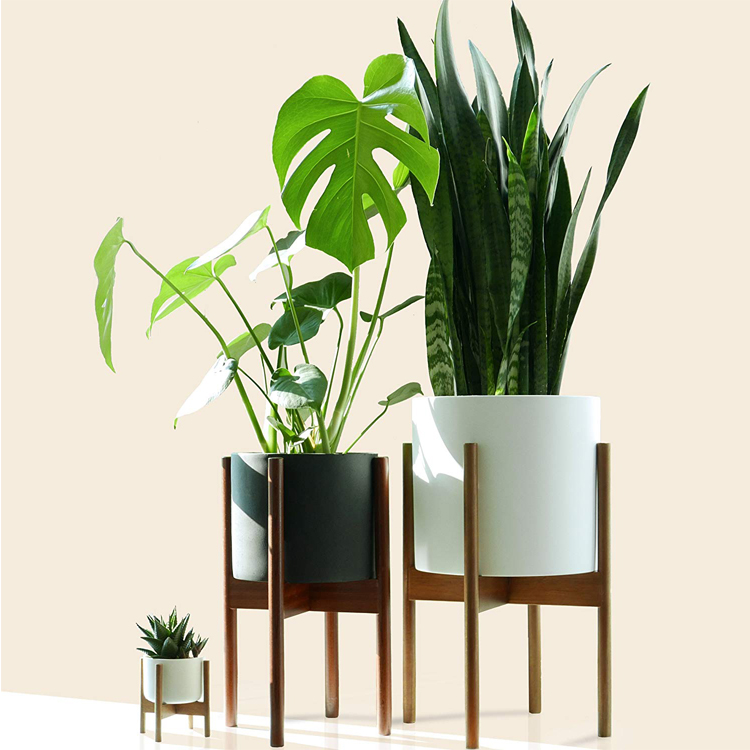 Mid CenturyModern Регулируемый бамбуковый держатель для цветочных Горшков