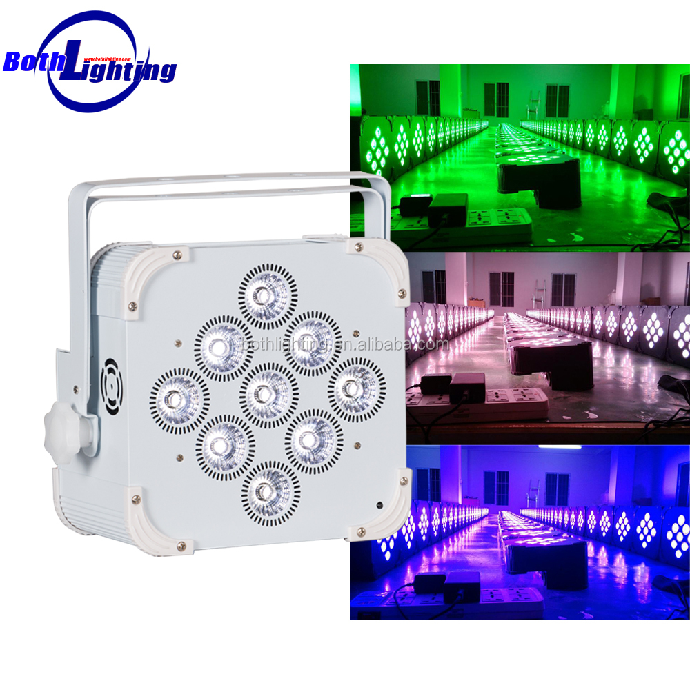 Батарея led par can 9x18 Вт Беспроводная светодиодная подсветка RGBWA UV Беспроводная батарея питание led подсветка