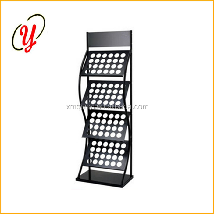 Multi-tier floor magazine rack