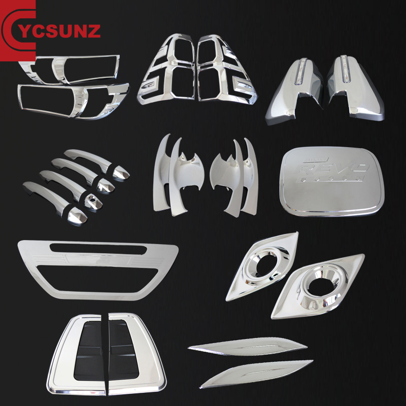 YCSUNZ Hilux Revo 2016 4x4 ABS хромированные комплекты, включая крышку передней фары, крышку резервуара Hilux, аксессуары для пикапа