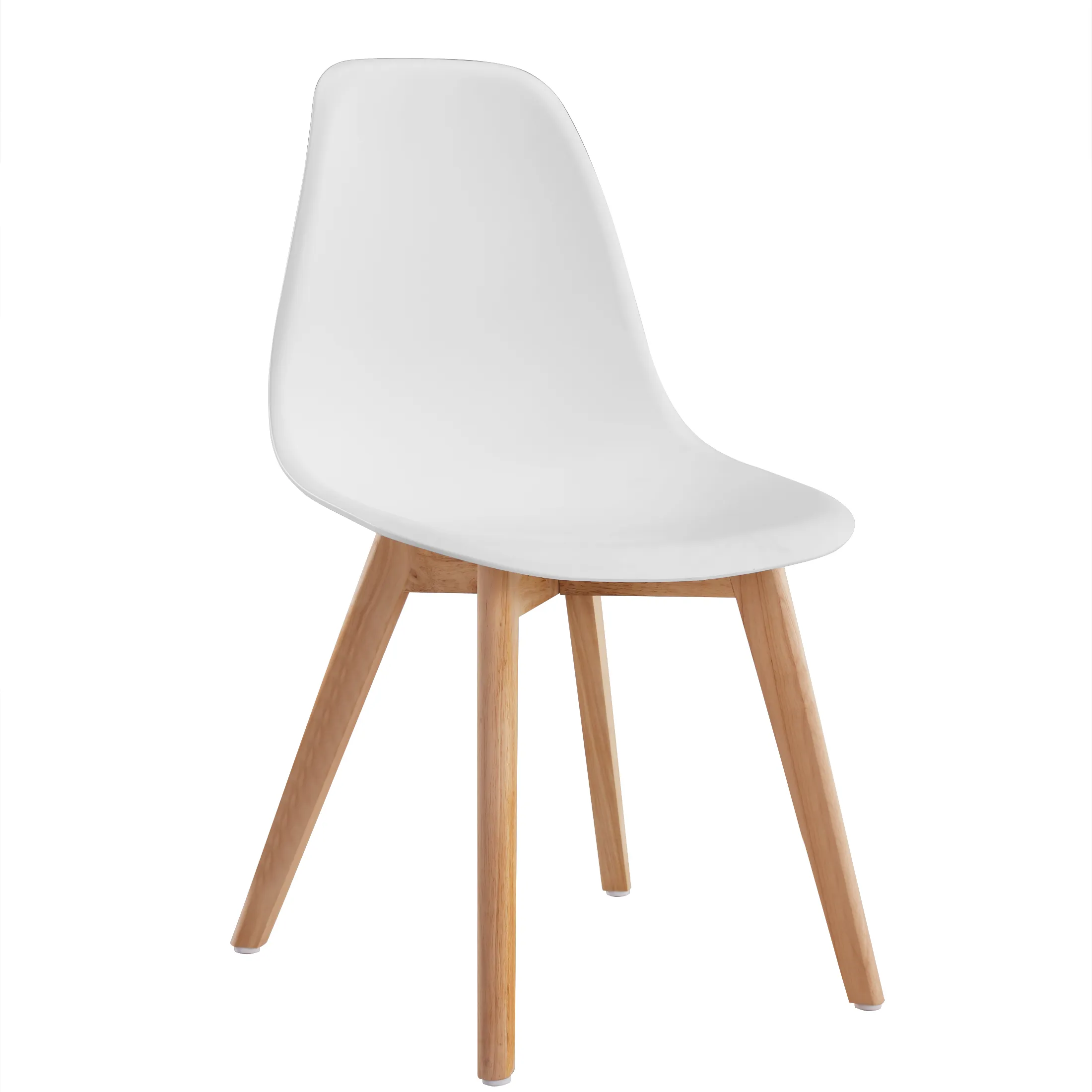 Wholesale Hotel White Simple Modern Wood Legs Plastic Seat Design Restaurant Dining Chair Wooden Legs