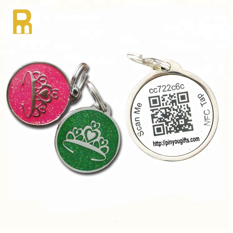 NFC QR штрих-кода dog tag ID номер бирка для животных Rfid ПЭТ идентификационная бирка