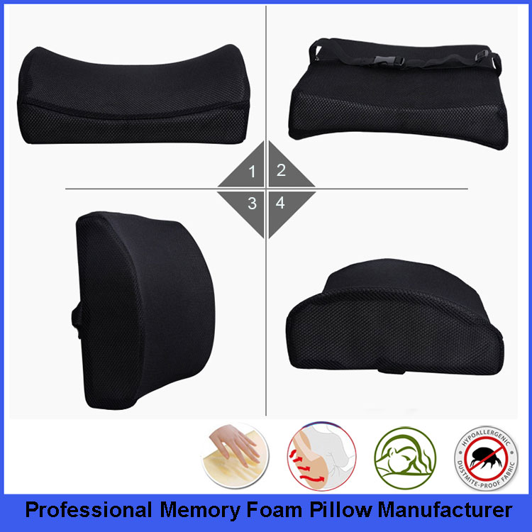 Therapeutic Grade Memory Foam Lumbar Support Cushion for Lower Back Pain, Driving Seat