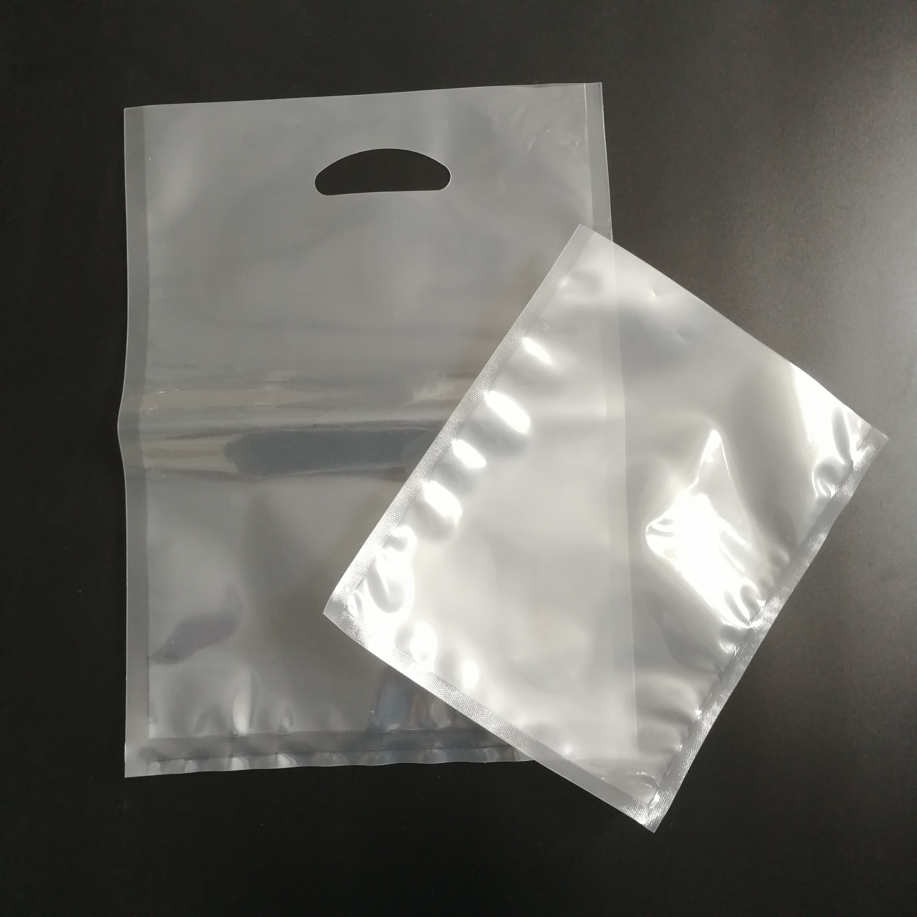Transparent clear nylon pe lamination plastic ESD Three sides seal packing storage vacuum bag