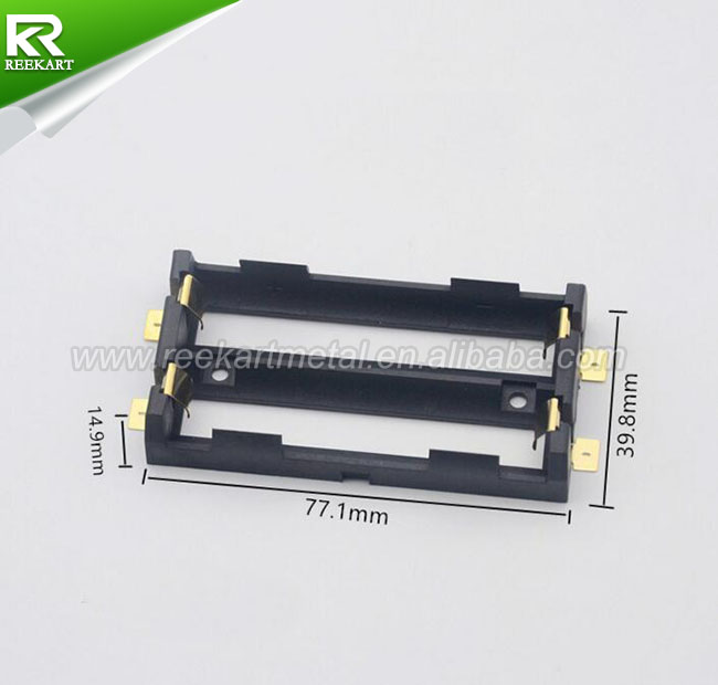Equivalent of Keystone 1048 SMT Dual 18650 Lithium-ion Battery Holder 18650 cell holder with Bronze Pins