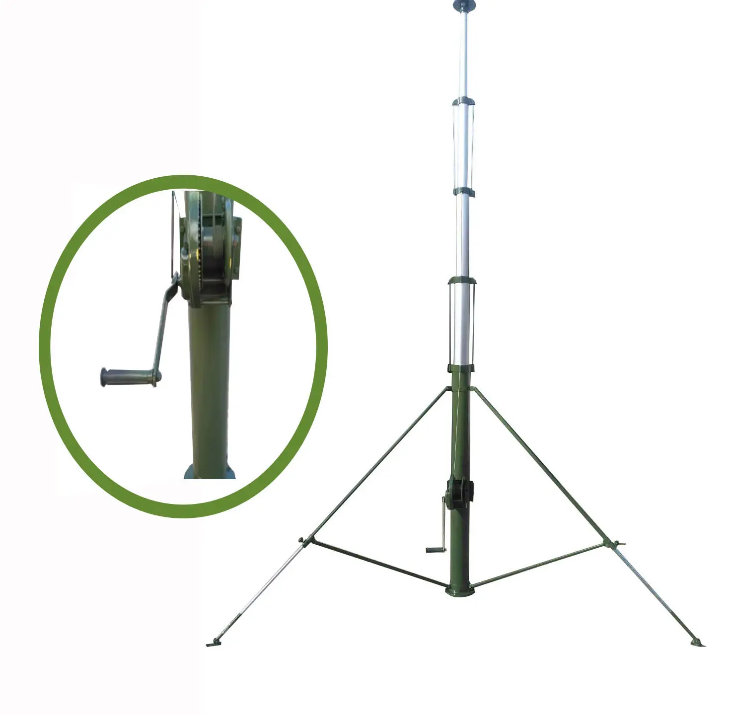 Factory outlet quick installation 12m telescopic mast pole hand crank mast manual telescoping pole
