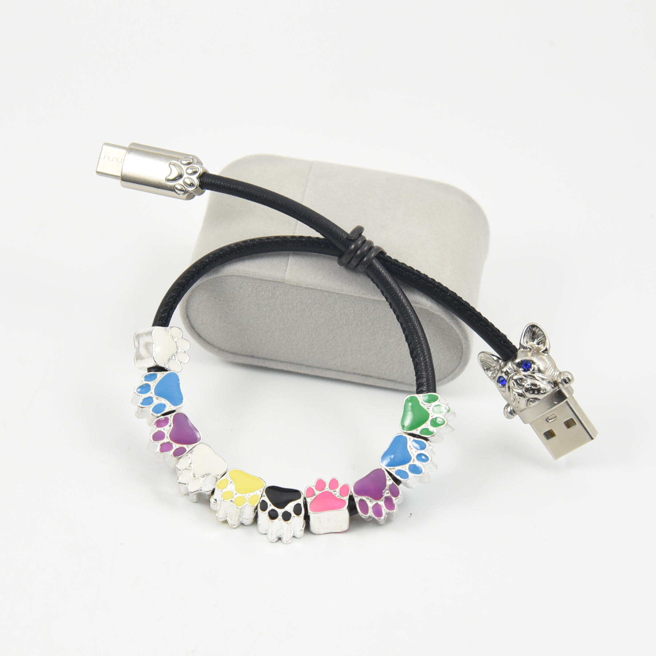 MIUSB Марка цинковый сплав микро Браслет зарядный кабель с Bling дизайн