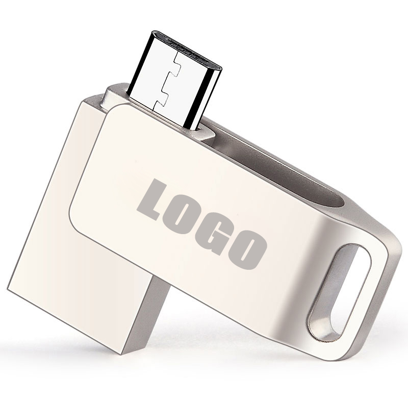Пользовательский мини поворотный металлический Otg Usb флэш-накопитель 64 ГБ 32 ГБ otg флэш-накопитель для мобильного телефона