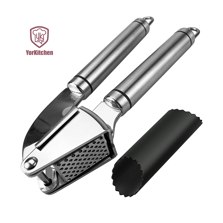Dishwasher safe Stainless Steel Mincer and Crusher with Garlic Rocker and Peeler Set