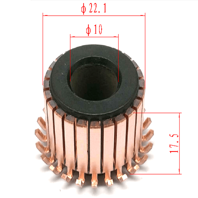 OD22.1* ID10*H20.6-24 bars switch commutator for electric hammer power tools motor armature . high quality and free samples