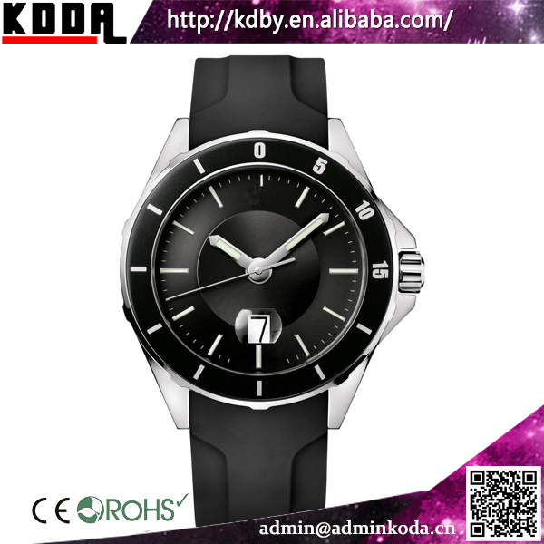 Черный силиконовый ремешок водонепроницаемый кварцевые Relojes HOMBRE мужские часы