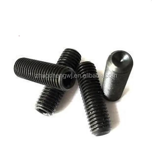 Black oxide carbon steel DIN916 Hexagon socket set screws cup point