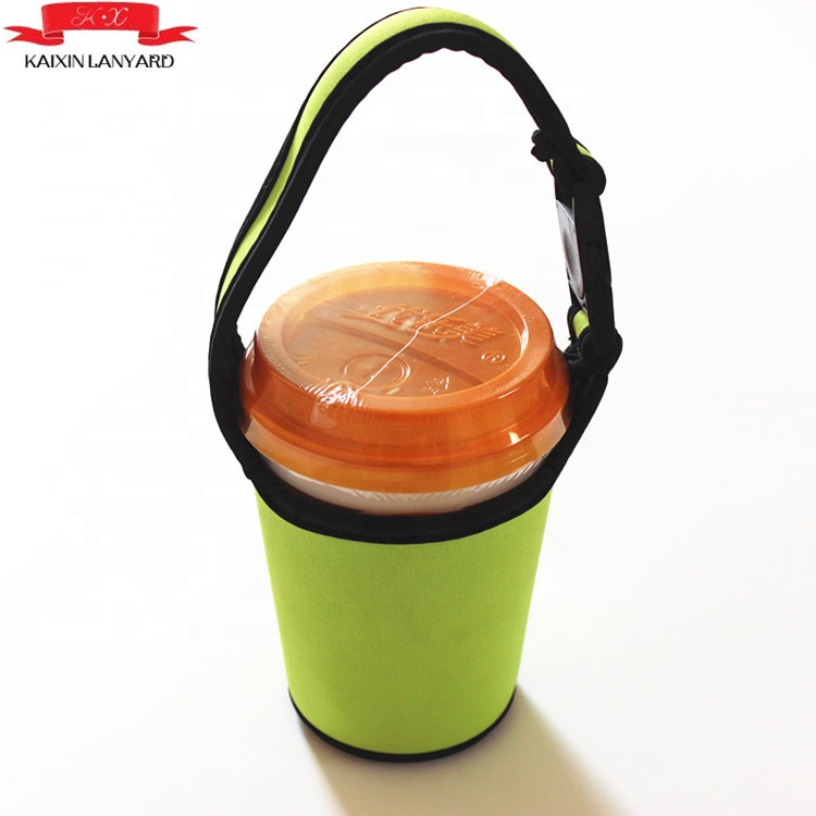 Neoprene coffee cup holder with handle