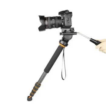 Carbon fiber camera monopod for dslr camera foldable monopod kit with rotary pan head