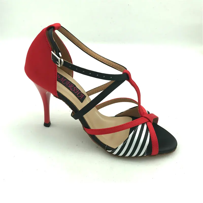 NEW Elegant Ladies Salsa dancing shoes Latin dance shoes T-Bar Strips 9cm high heel