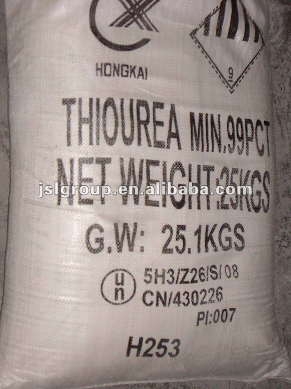white crysitalline powder cas:62-56-6 99%MIN thiourea