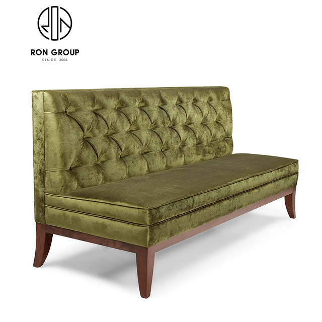 Wholesale Green Modern Restaurant Fabric Sofa Booth