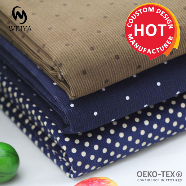 Digital 100 Printed Blouse Fabric Dot Printing Cotton Corduroy