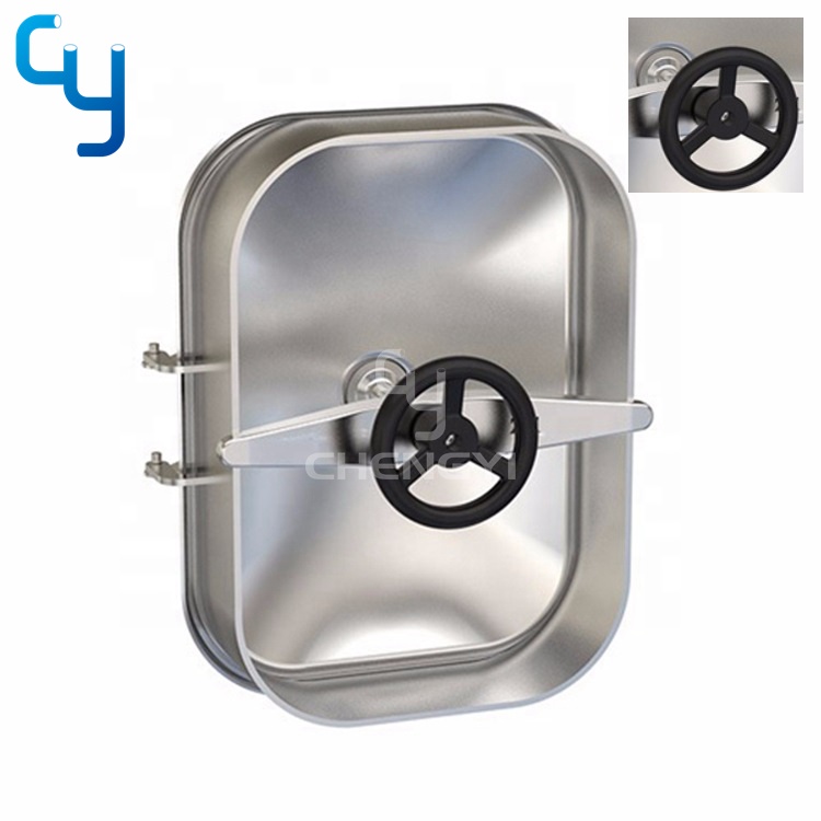 Прямоугольная дверь из нержавеющей стали SS304 SS316L, открытие внизу