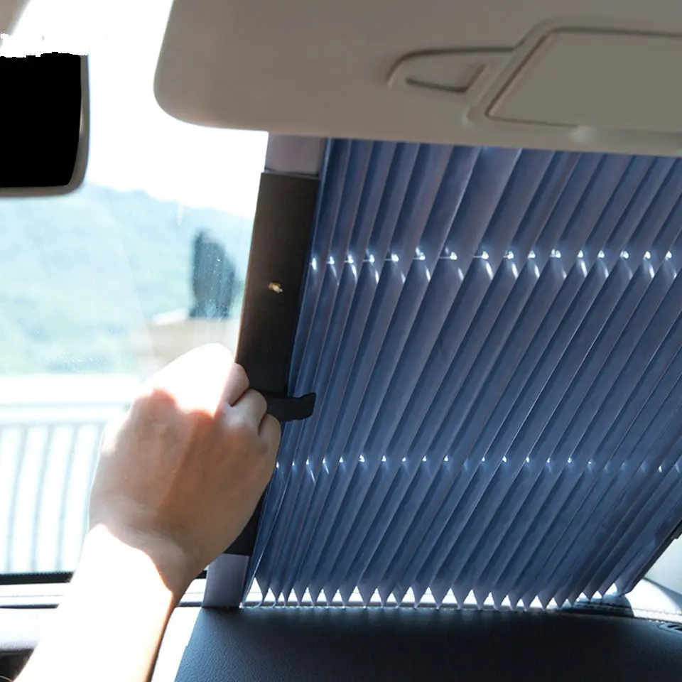 car front automatic retractable windshield sunshade