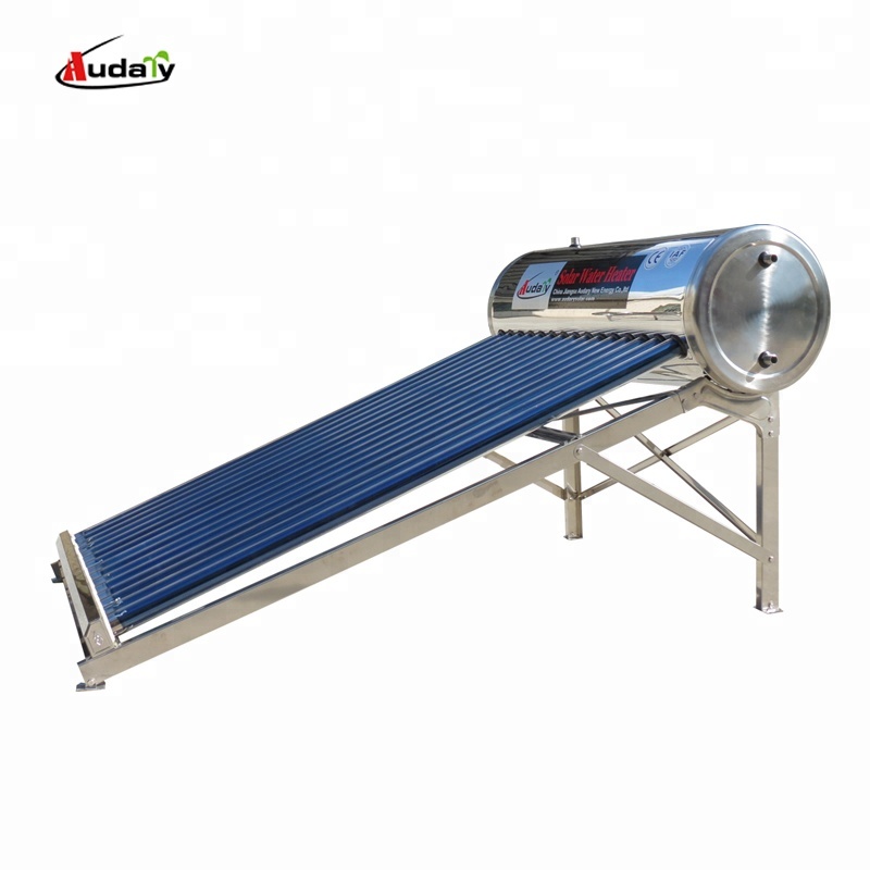 Acero inoxible calentador de agua solar no presurizado
