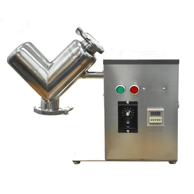 VH-2 V type mini lab pharmacy dry powder granule mixer mixing machine, small food powder blender