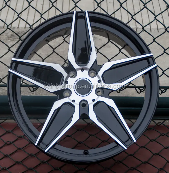 Most popular good Factory 5 spoke Black White Chrome car Wheels Rim trailer wheel