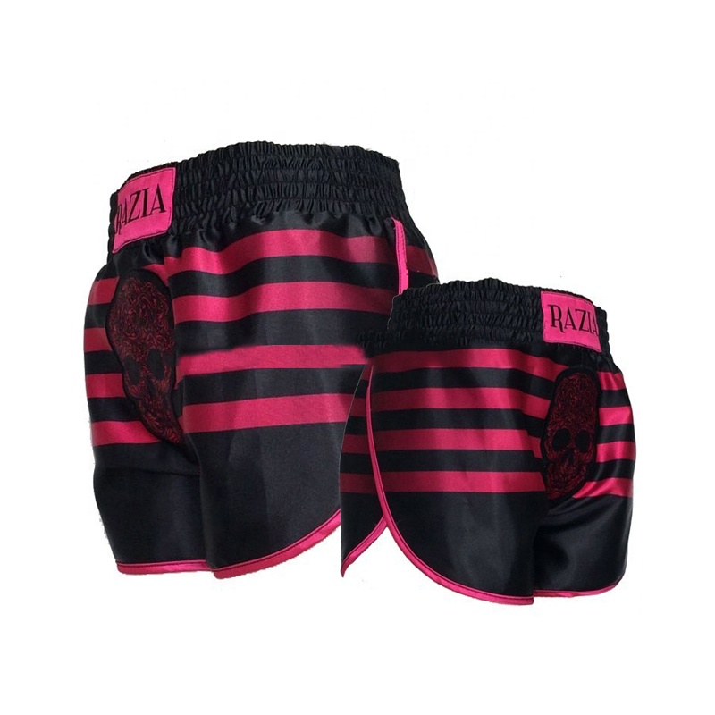 Боксерские Шорты для продажи, Женские однотонные шорты с вышивкой muay thai, Пакистан на заказ