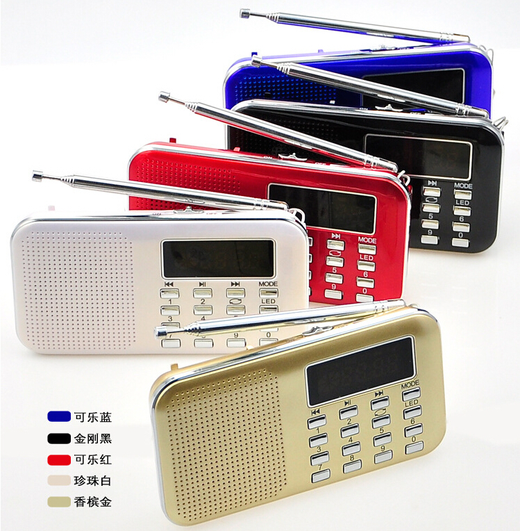 Zande L-218 LED MP3/WMA портативный перезаряжаемые FM радио мини-динамик Bluetooth для подарка промотирования