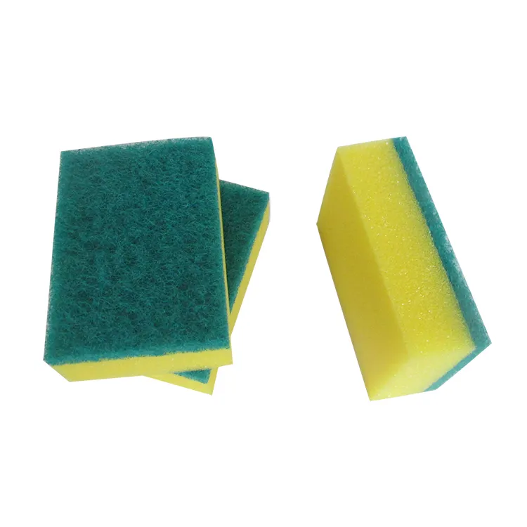 Non-abrasive Cleaning Scouring Pad with Sponge High Quality Green Kitchen PU Eco-friendly Stocked
