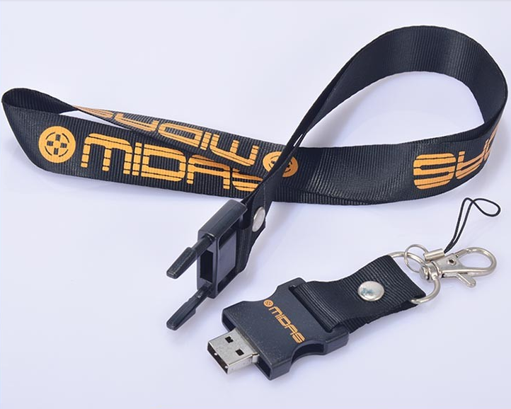 Высококачественный горячий рекламный печатный шнурок на шею ремешок USB флэш-накопитель
