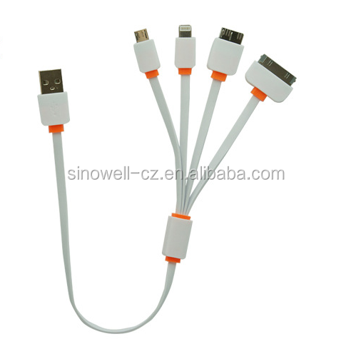 Новая модель 4 головы multi зарядки usb кабель для iphone/samsung/andriod Quick Charge