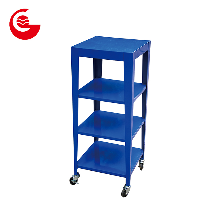 Best prices 4 tier square blue furniture kitchen trolley cart with wheels steel trolley