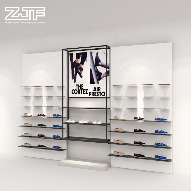 New sneakers display case custom sport shoe store wood shoes display racks with shop