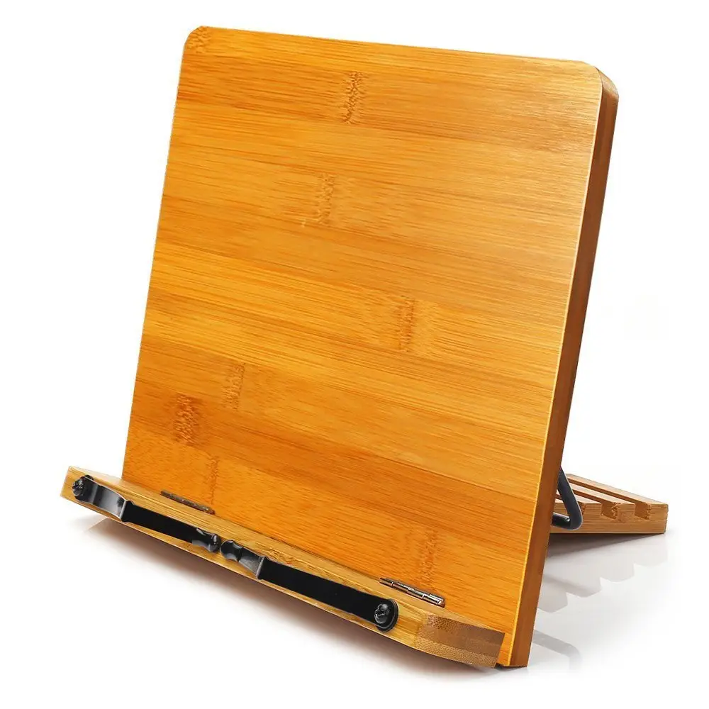 Quality Assurance adjustable wooden book stand reading cookbook holder
