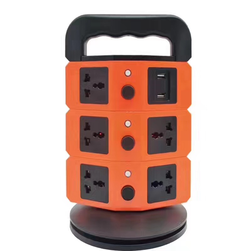 TOP-MAX 3 слой кожи Вертикальная башня зарядное устройство с 2 USB портами штепсельная вилка европейского стандарта 2 м удлинитель розетка разъем питания розетка с защитой от перегрузки