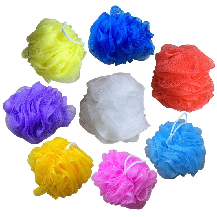 Wholesale 50G Flower Shaped/ PE Mesh Bath Sponge Shower Ball Body Cleaning Soft Bath Ball