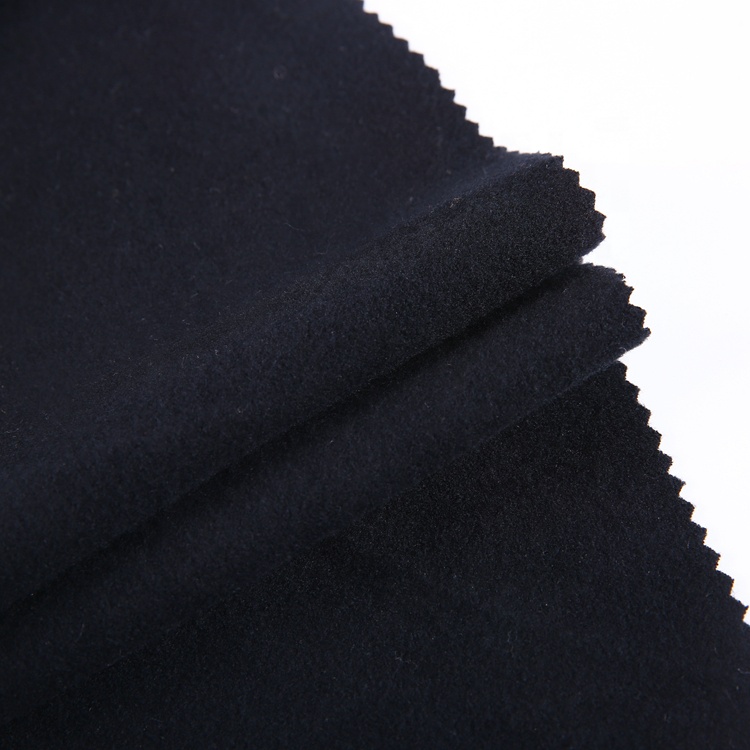 Black grey double face jersey knitting telas de punto brush ponte de nr roma fabric