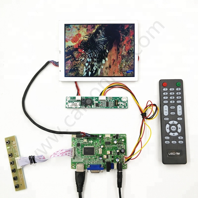 Плата контроллера ЖК-дисплея с поддержкой VGA + аудио + ЖК-панель 6,5 дюймов с 1024*768650 cd + кабель LVDS + клавиатура OSD с кабелем