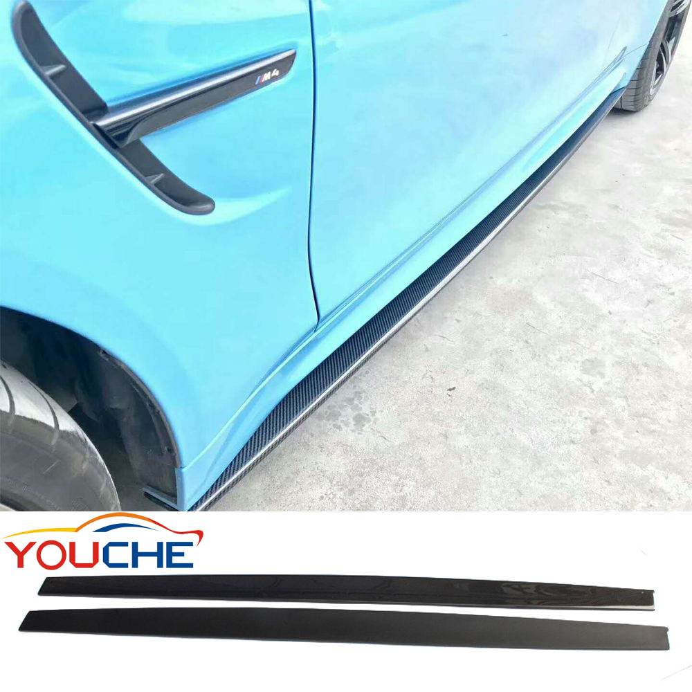 Внешняя отделка из углеродного волокна, боковые юбки автомобиля для BMW M3 F80 и M4 F82 F83 2014 +