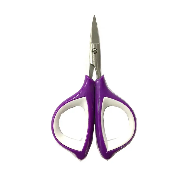 New Products Stainless Steel Eyebrow Cutting Scissors With Silicone Grip