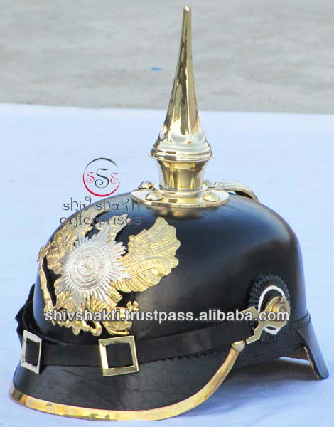 Кожаный шлем с длинными шипами, немецкий шлем Pickelhaube